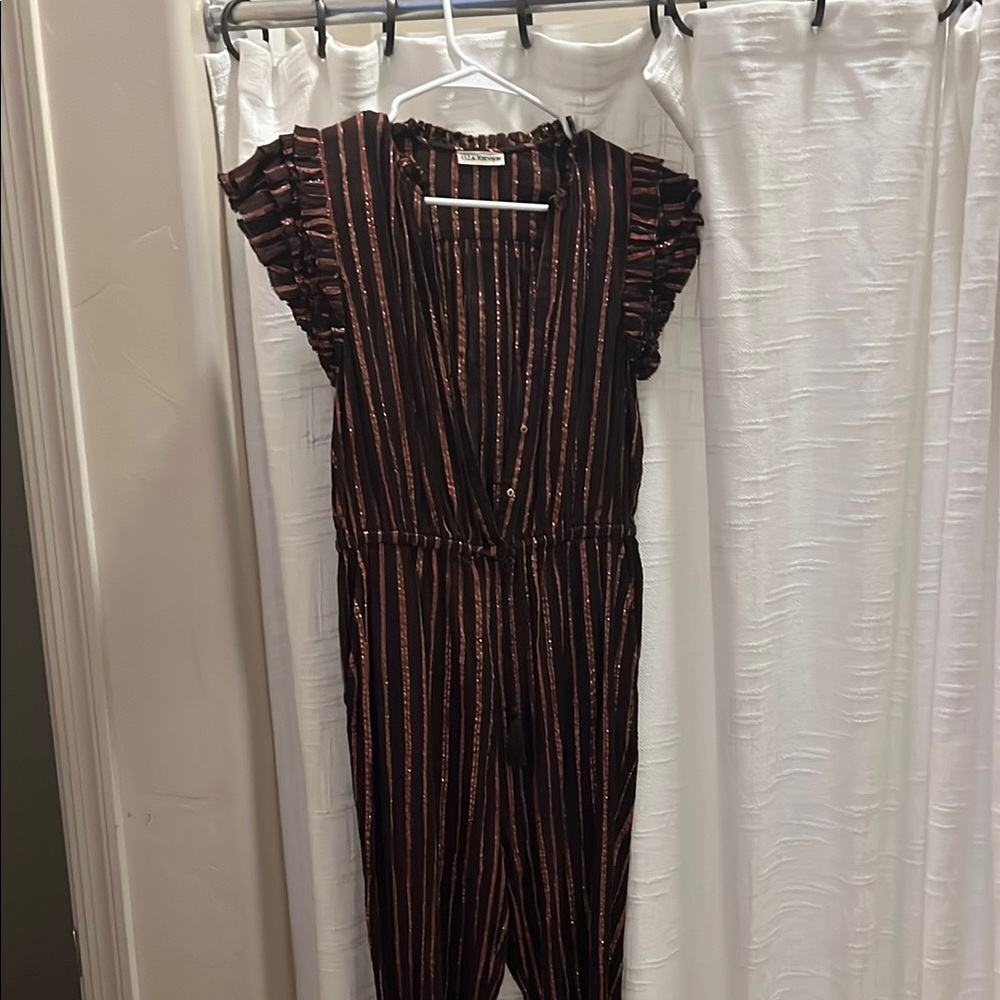Striped Black and Brown Jumpsuit